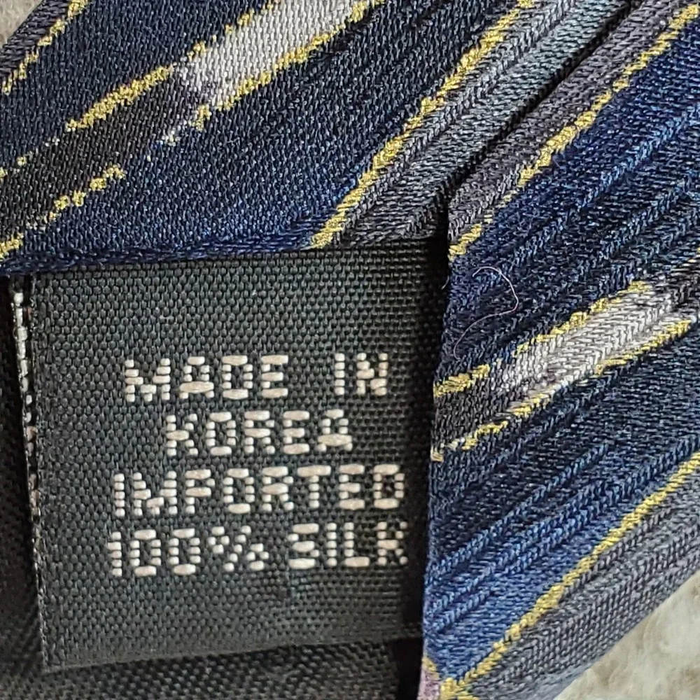 Oscar de la Renta Mens Silk‎ Tie Blue Geometric Pattern Work Office Career